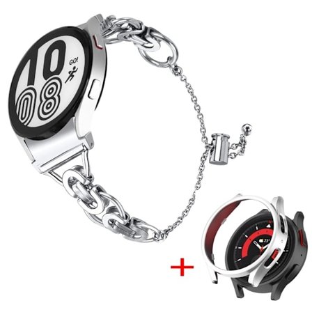 Samsung Galaxy Watch 5 (40mm) klockarmband i rostfritt stål med fodral - Silver