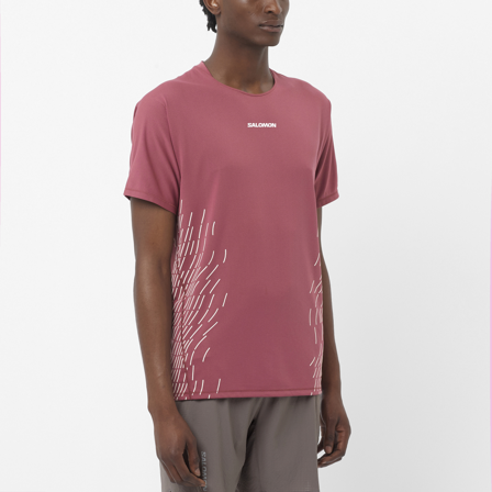 Salomon - Camicie Sense Aero Ss Tee Gfx M - Nocturne / Whisper White