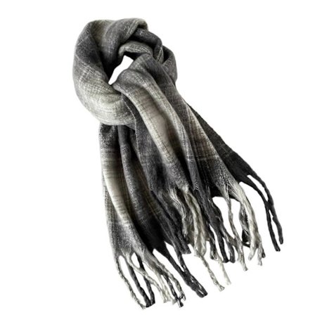 Mote Unisex Rutete Langt Skjerf Varmt Mykt Sjal Wrap For Utendørsaktiviteter Allsidig Nakkeskjerf med Dusker karamell