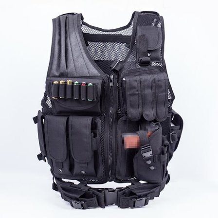 Militær Mesh Taktisk Vest, Kampvest med Bælte til Airsoft