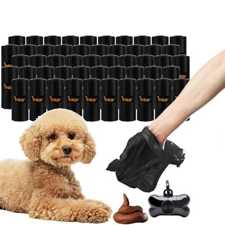 1000-Pack - Bajspåsar med Behållare / Hundbajspåsar - 50 rullar