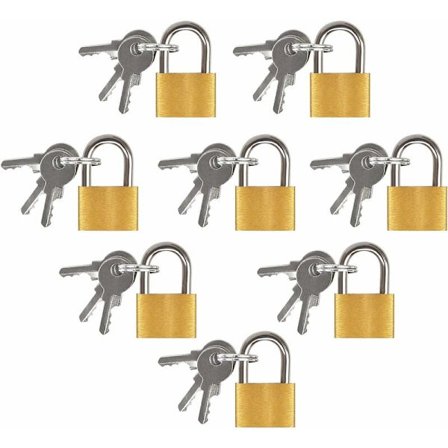 Mini nyckelhänglås, 8 st minikofferthänglås lämpliga för resväskor, duffelväskor, garderober och dagböcker, bagagehänglås är utrustat med 3 nycklar