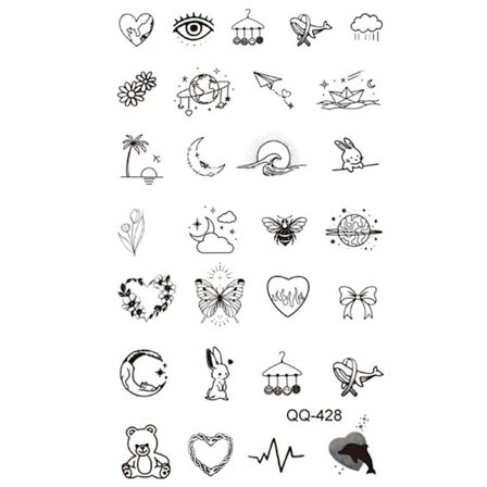 Liten Fräsch Vattentät Tatuering Patch Semi Permanent Och Vattentät Hållbar K1V4