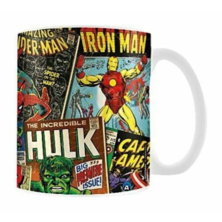 Marvel Retro Comic Cover Mug En Storlek Flerfärgad