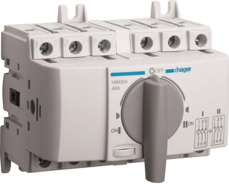 Hager HIM304 Reservekraftsomkobler 40 A 3-polet, Elfordeling & strømforsyning