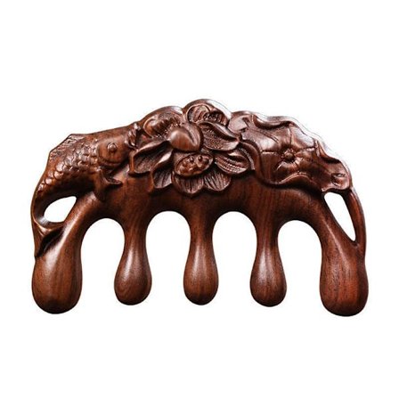 Bredtannet Meridian Massasje Kam, Grønn Sandaltre Hode, Hodebunnsmassasje