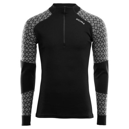 Aclima DesignWool Glitre Mock Neck Man Men base layer tops Black L