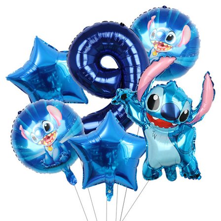 6 stk. Lilo & Stitch Partyballonger 30" Tall Luft Globos Sett Baby Shower Bursdagsfest Dekorasjoner Leker Gaver Tilbehør Blå B