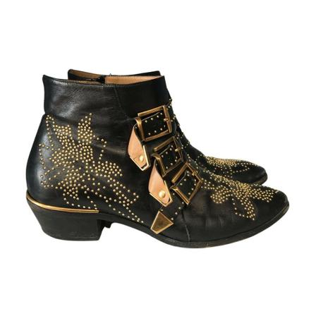 Chloé Pre-owned, Boots Zwart, Dames, Maat:40 EU,leer