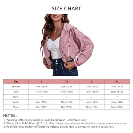 Dam Huva Jacka i Manchester Casual Långärmad Dragsko Hoodie Cropped Jacka för Höst Vinter Lila Rosa XL