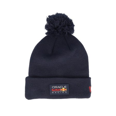 New Era - Red Bull Racing F1 Essential Navy Pom Pom Blue Beanie - Motor @ Hatstore