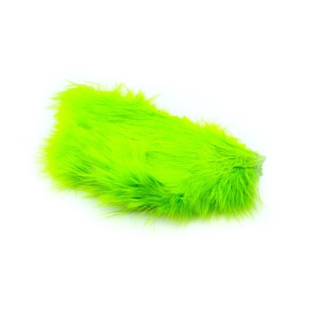 Whiting Mini Bird Fur - White dyed Fl. Green Chartreuse