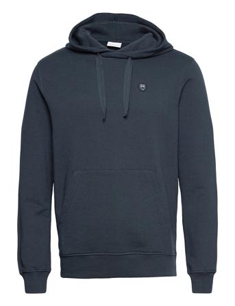 Elm Hood Basic Badge Sweat - Gots/V Blue Knowledge Cotton Apparel