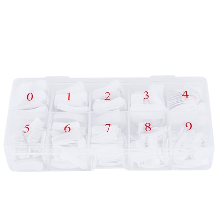 500 stk. falske negle i plastik til UV-gel-øvelse (hvide)