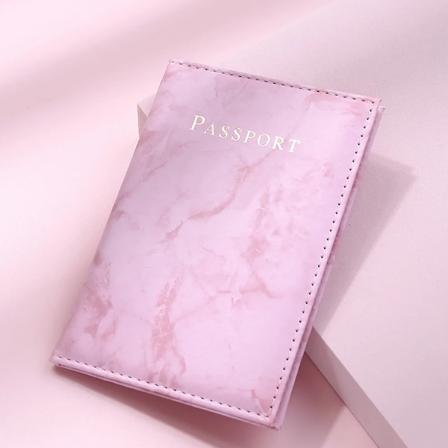 Passstempelholder i marmor-mønster - Pascover til mænd og kvinder - Beskyttende pascover til rejser - ID- og kreditkort-holder - Engros pk