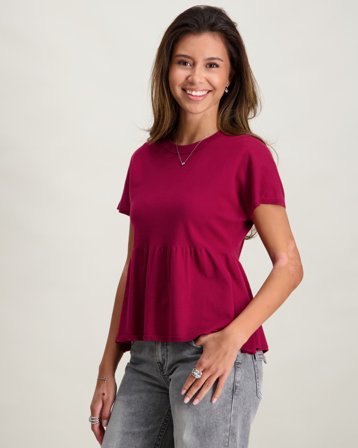 RYVLS Knit Peplum Top Czerwony Swetry Dziewczyna - Kids Brand Store