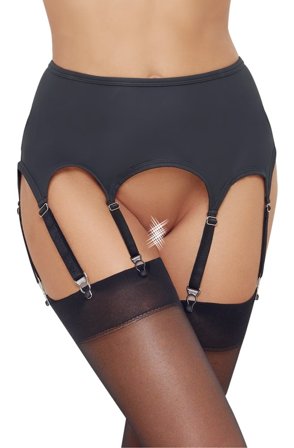 Black Matte Look Suspender Belt - Cottelli Collection
