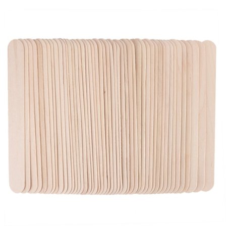 50 stk/eske Engangs Epilering Depilatorisk Voks Applikator Pinne Spatel Hårfjerningsverktøy i Tre