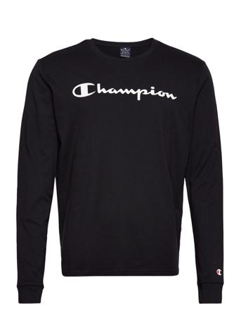 Crewneck Long Sleeve T-Shirt T-shirts Long-sleeved Svart Champion