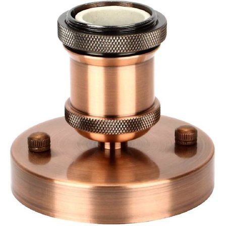 Edison-lampunkanta E27 Vintage-sovitin Valopistorasia Retro-kattokruunu Johdoton Keraaminen sisäpuoli, 1 pakkaus, antiikkimessinki punainen