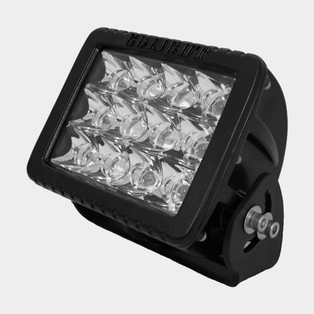 Golight GXL LED Strålkastare 9-32V i svart, tiltbar marin belysning med IP68-klassning och bred ljusspridning