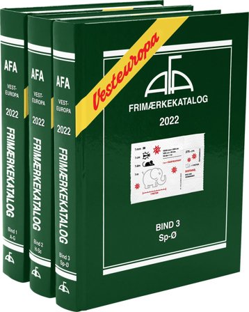 2022, AFA Vesteuropa Bind I+II+III frimærkekataloger