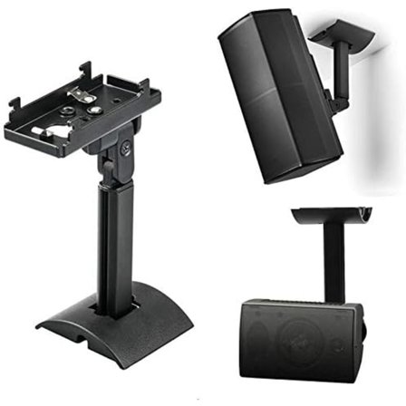 Musta UB-20 seinäteline sarja II Bose Cinemate Lifestyle -kaiuttimille kattoteline, vahvat ja kestävät teräksiset kaiutintelineet