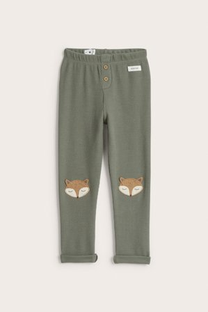 Newbie | Legginsy o strukturze wafla, w liski | Ciemnozielony