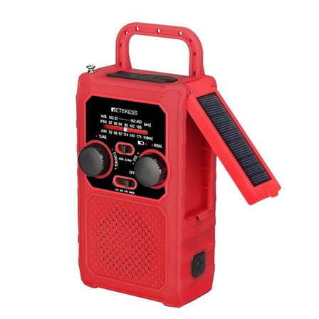 FM/AM/WB/WBAL Radio Handvev 5000mAh solar Ficklampa SOS