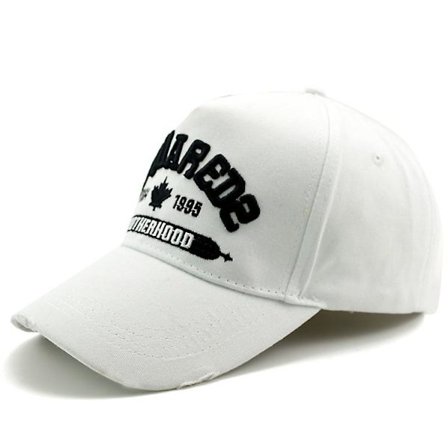 Herr Basebollkeps Bomull Toppad Kepsmössor Herr Casual Sportkeps Broderi Bokstäver Dsquared2 Vit (FMY)