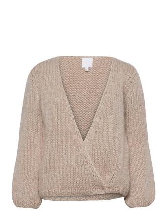 Huurre Hand Knitted Wrap Knit Beige Hálo