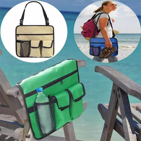 Hengeveske for campingstol, oppbevaringsveske for armlene, fotdeksel for strand