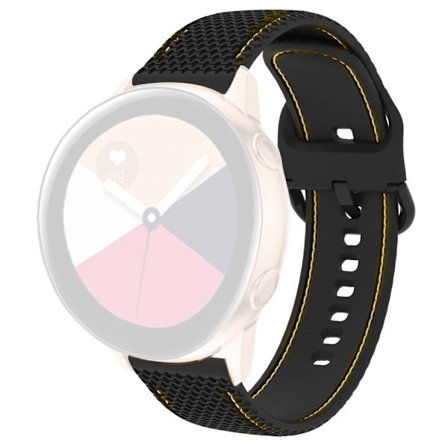Samsung Galaxy Watch 5 / 5 Pro dubbelfärgat klockarmband i silikon med sömmar - Svart / Svart
