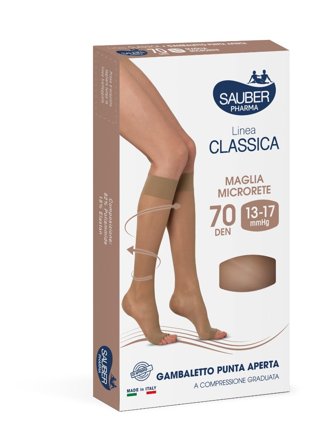 Sauber Linea Classica 70 Den Gambaletto Punta Aperta Colore Medio
