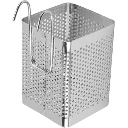 1 kpl ruostumattomasta teräksestä valmistettu riippuva valutusastia, syömäpuikkosäilytys, aterinkori (yksi lokero)