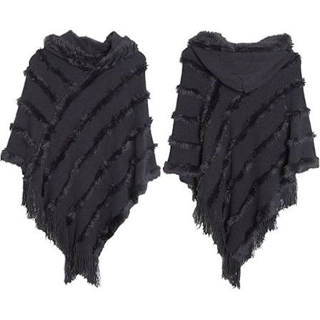 Vinterhalsduk Sjal Overdimensjonert Hette Kappe Dame Elegant Kappe Halsduk Pullover Lang Strikket Varm Genser Kappe (grå)