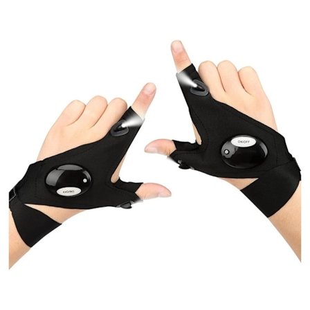 Fingerhandske arbejdshandske lommelygte LED fiskehandske
