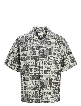 Jjwayne Aop Resort Shirt Ss Black Jack & J S