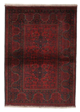 Ruční Vázání Afghán Khal Mohammadi Koberec 105X146 Vlněný Černá/Tmavě Červená Malý