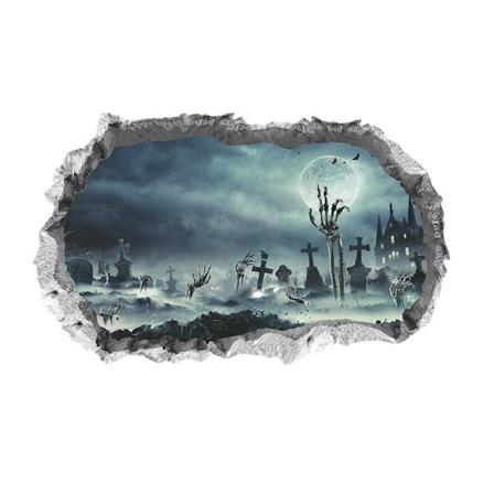 Halloween Vægklistermærker Halloween Spøgelse Vægklistermærke 3D Halloween Vægkunst Uhyggelige Vægklistermærker Spøghus Vægpapir Spøget