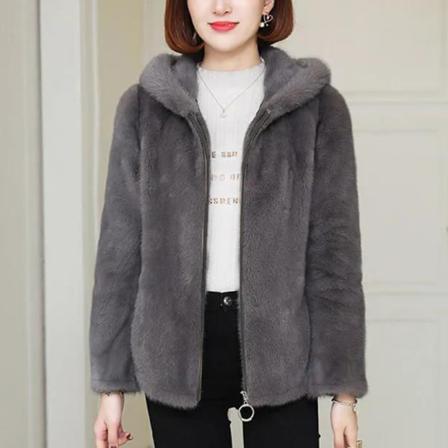 Dam Långärmade Ytterkläder Full Zip Vanlig Hooded Cardigan Coat