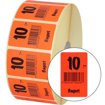 Etikett bakeri 10 kr