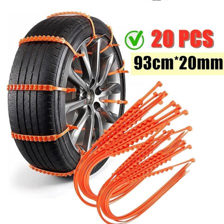 20 stk Hjul Dæk Sne Anti-Skrid Sikkerhedskæder til Bil Lastbil SUV Nød Universal 20 stk