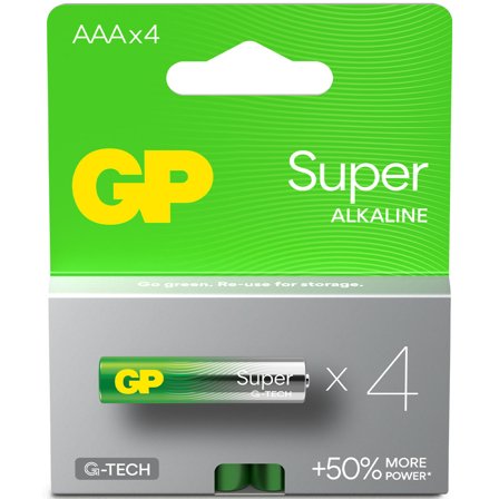 GP Batteries Batteri Super Alkaline AAA 4-pakning