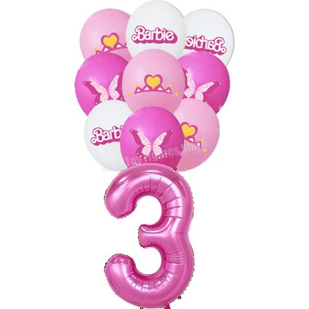 Ny film Barbie fødselsdagsfest dekorationer pink tema figurer ballon sæt baggrund papir tallerken tissue bordservice tilbehør