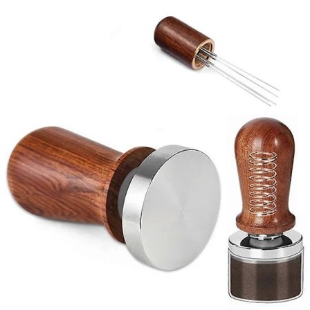 Kahvin Tamper 51mm Setti Espresso Tamper 51mm Kahvin Tamper 51 Jousikuormitetuilla Ruostumattomasta Teräksestä Valmistetuilla Tampereilla 51mm