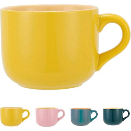 SBSG Posliininen Iso Kaurapuurokuppi - 680 ml Leveä Kahvikuppi, Aamiaiskuppi ja Keittokulho, Mikroaaltouunin ja Astianpesukoneen Kestävä, Keraaminen 