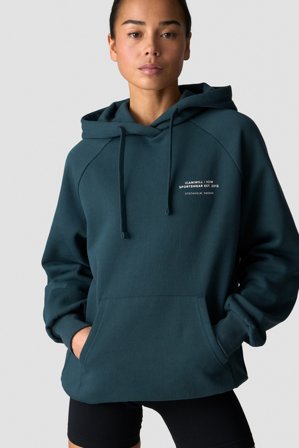 ICANIWILL - Everyday Hoodie Print Dark Dusty Teal - Dame - ICIW