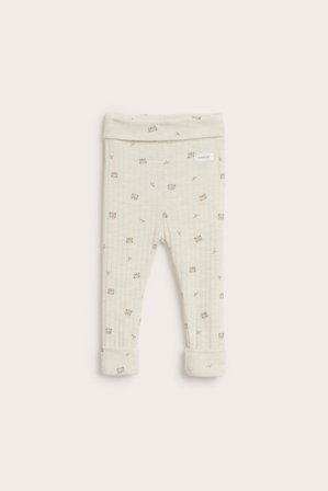 Newbie | Pikkulasten villaa olevat ribbileggingsit | Meleerattu beige