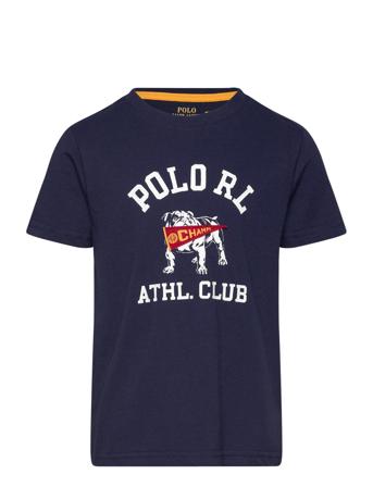 Cotton Jersey Graphic Tee Tops T-shirts Short-sleeved Navy Ralph Lauren Kids